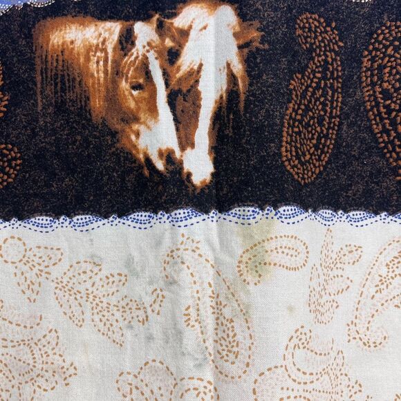 Wrangler Horse Print Vintage Western Snap Button Long Sleeve Top Size Medium - Picture 10 of 12